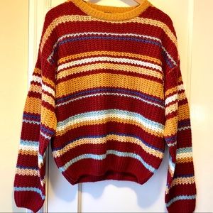 Chunky knit striped sweater size M
